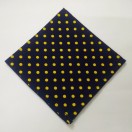 Yellow on Black - 12" POLKA DOT Unisex Men Women Pocket Square Handkerchief Hanky - 100% Cotton